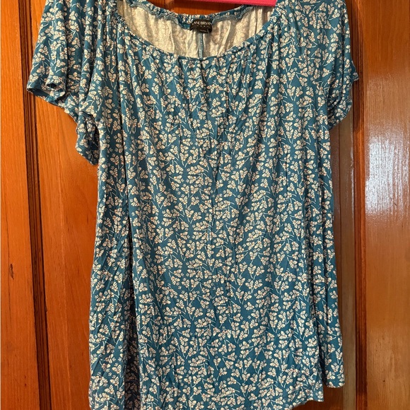Lane Bryant Tops - Lane Bryant Blue and White Floral Blouse